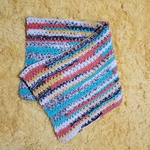 Handmade Crochet Blanket Afghan Beautiful Southwest Colors - Picture 15 of 16